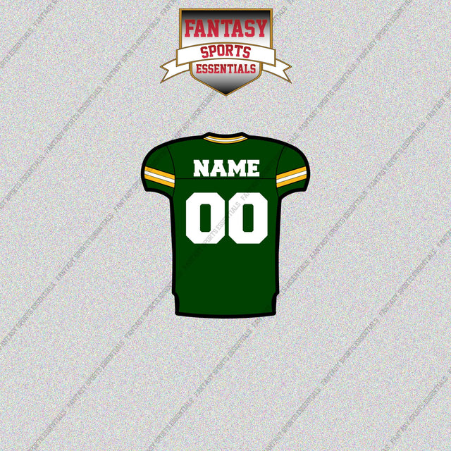 Green Bay Packers Personalized Current Home Jersey Glossy Stickers