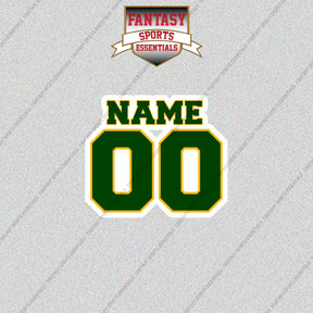 Green Bay Packers Personalized Current Name and Number Glossy Stickers