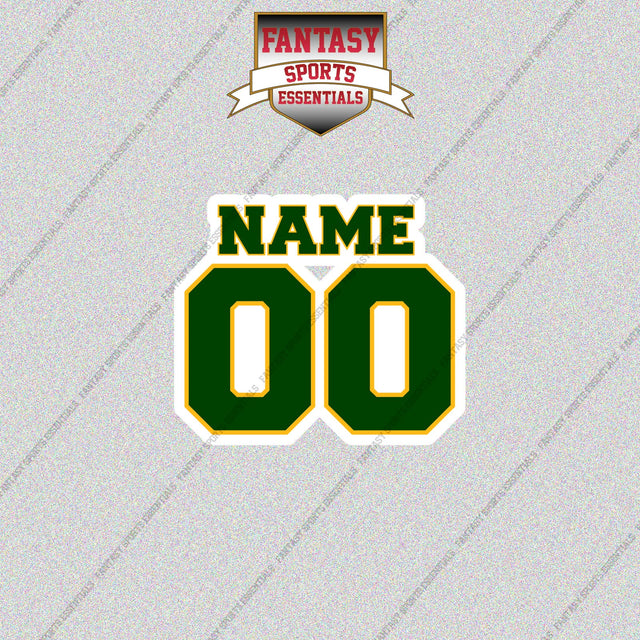 Green Bay Packers Personalized Current Name and Number Glossy Stickers