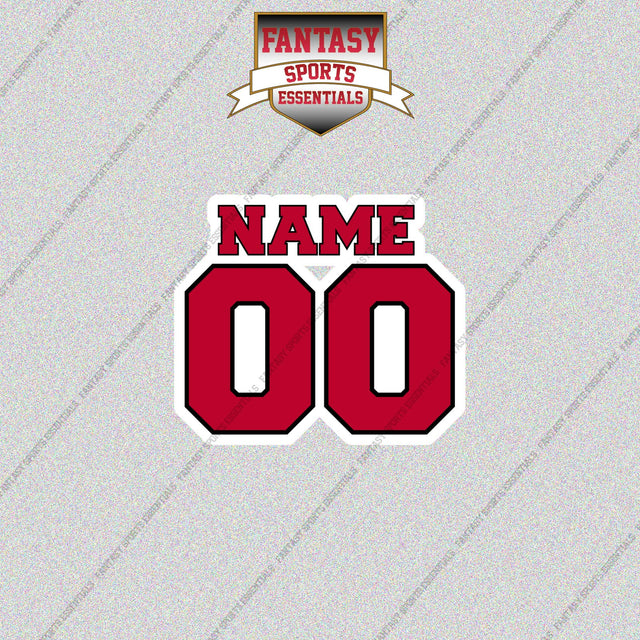 Houston Rockets Personalized Current Name and Number Glossy Stickers
