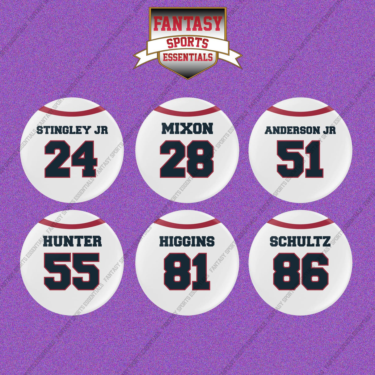 Houston Texans 2025 Away Jersey Button Pins (Choose Your Player) Page 2