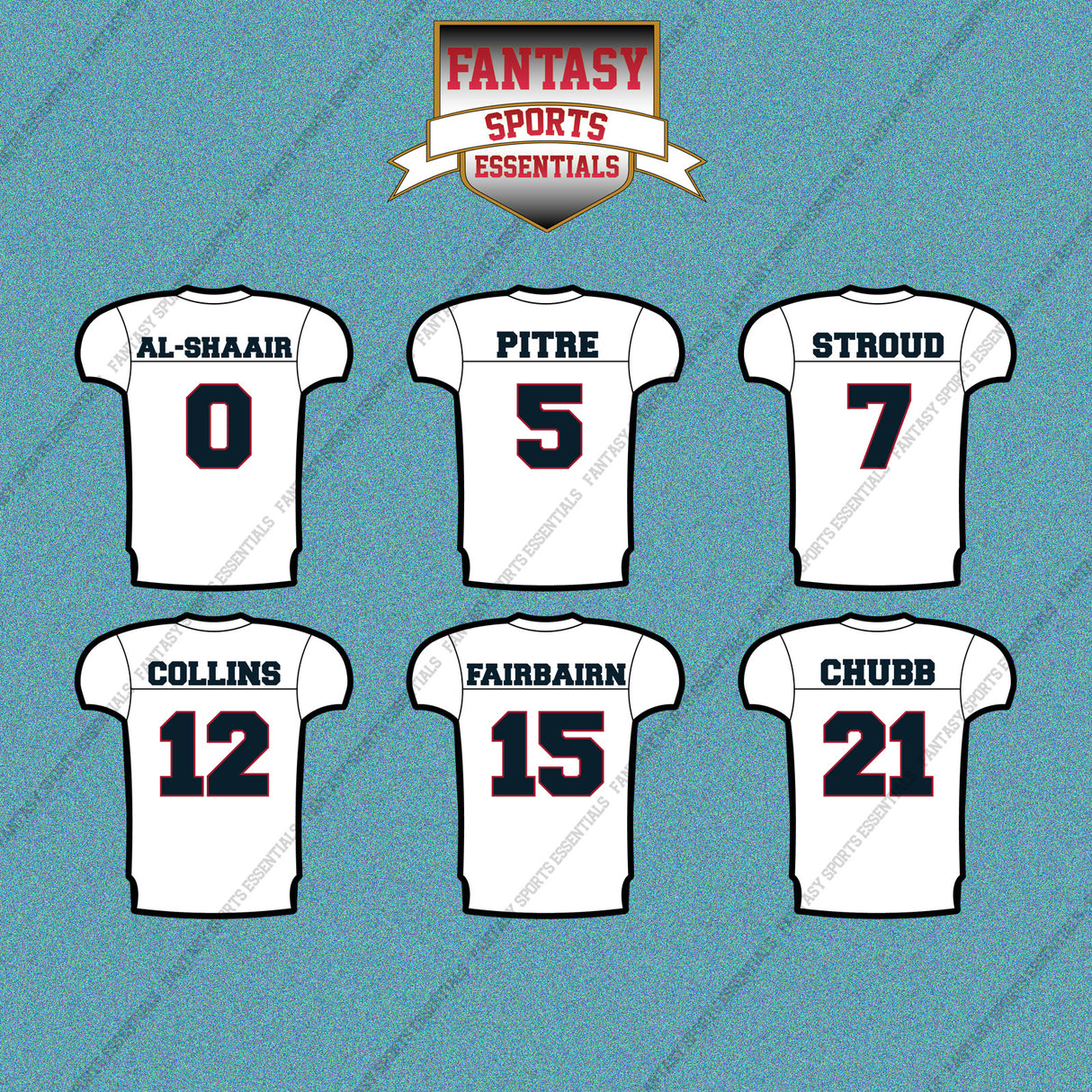 Houston Texans 2025 Away Jersey Car Decals (Choose Your Player) Page 1