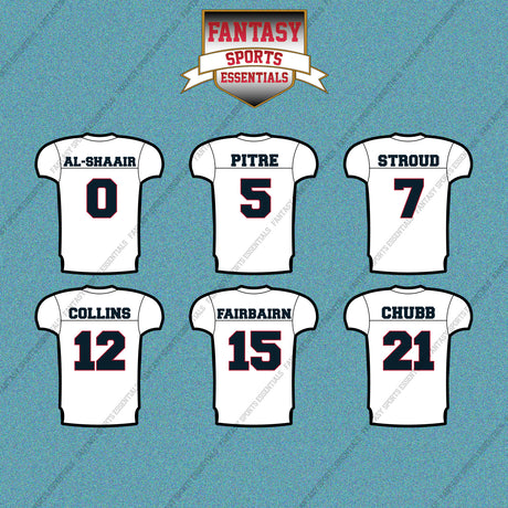 Houston Texans 2025 Away Jersey Car Decals (Choose Your Player) Page 1