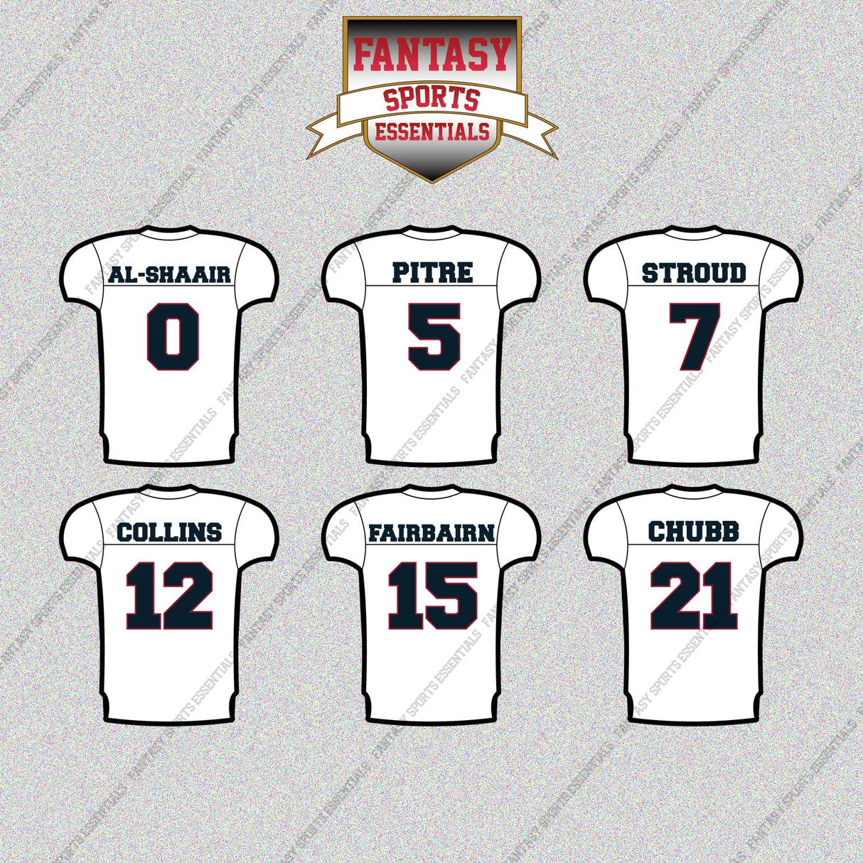 Houston Texans 2025 Away Jersey Glossy Stickers (Choose Your Player) Page 1