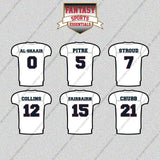 Houston Texans 2025 Away Jersey Glossy Stickers (Choose Your Player) Page 1