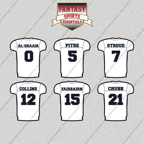 Houston Texans 2025 Away Jersey Glossy Stickers (Choose Your Player) Page 1