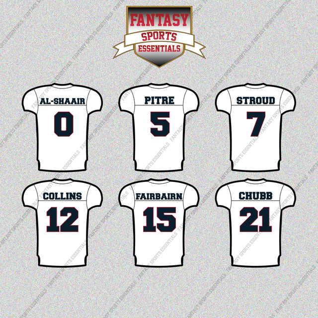 Houston Texans 2025 Away Jersey Glossy Stickers (Choose Your Player) Page 1