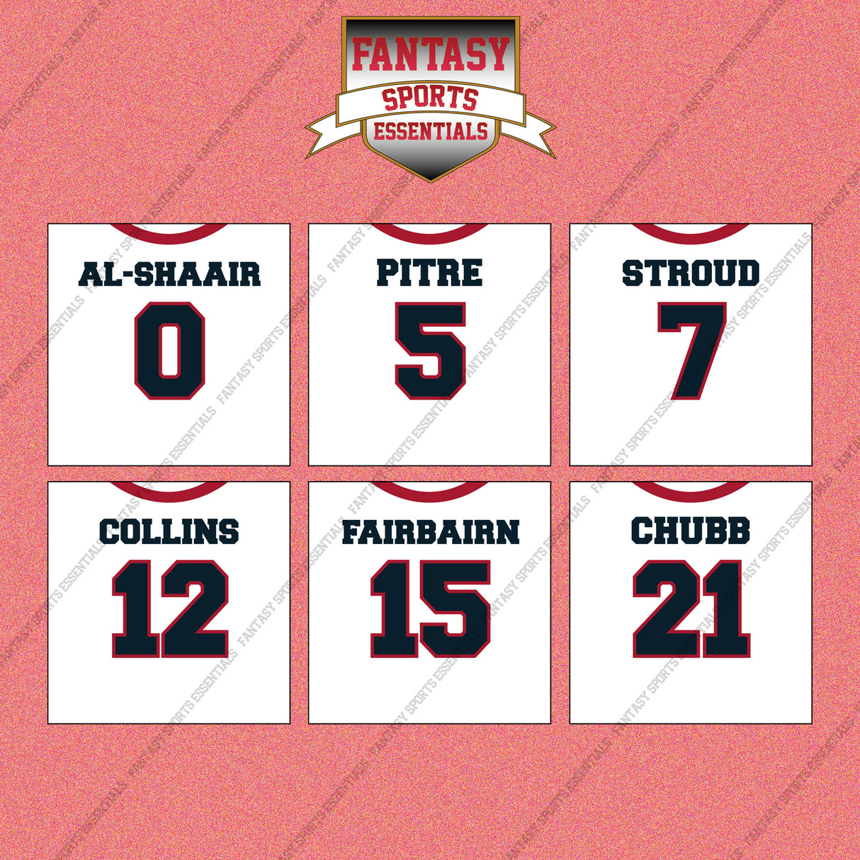 Houston Texans 2025 Away Jersey Wall Art Prints (Choose Your Player) Page 1