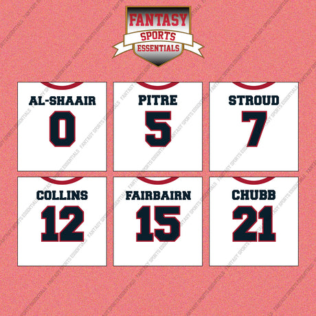 Houston Texans 2025 Away Jersey Wall Art Prints (Choose Your Player) Page 1