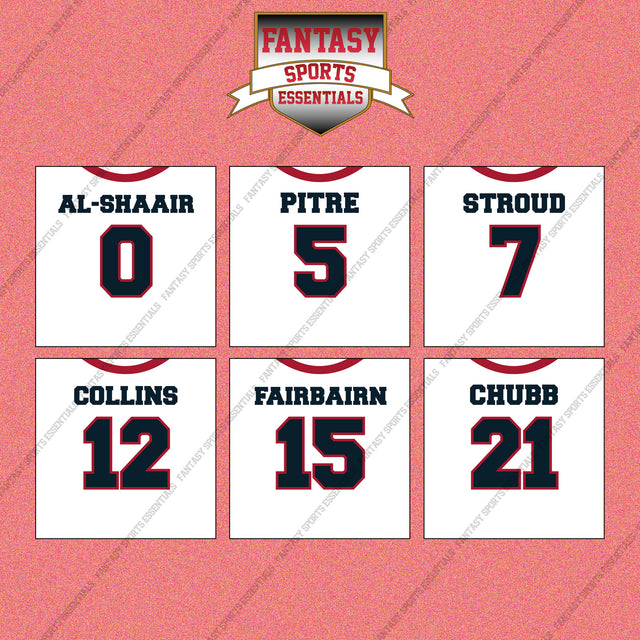 Houston Texans 2025 Away Jersey Wall Art Prints (Choose Your Player) Page 1