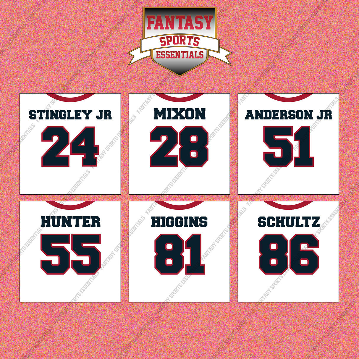 Houston Texans 2025 Away Jersey Wall Art Prints (Choose Your Player) Page 2
