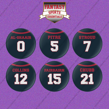 Houston Texans 2025 Home Jersey Button Pins (Choose Your Player) Page 1