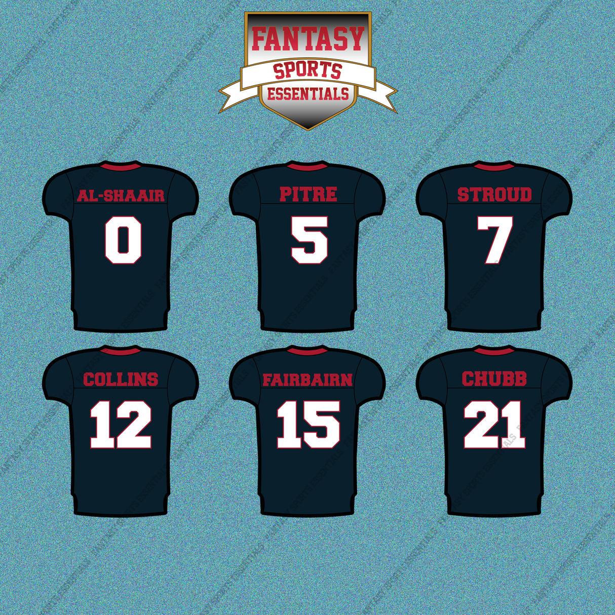 Houston Texans 2025 Home Jersey Car Decals (Choose Your Player) Page 1