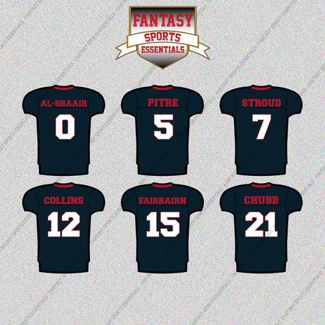 Houston Texans 2025 Home Jersey Glossy Stickers (Choose Your Player) Page 1
