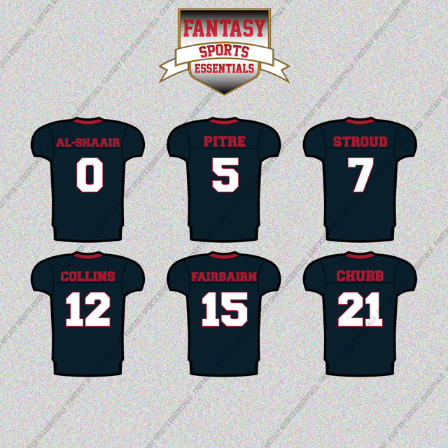 Houston Texans 2025 Home Jersey Glossy Stickers (Choose Your Player) Page 1