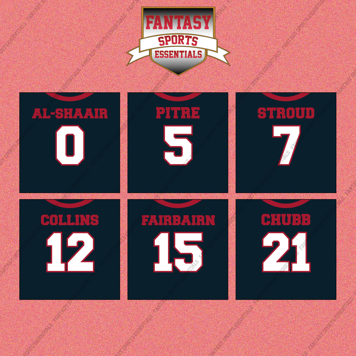 Houston Texans 2025 Home Jersey Wall Art Prints (Choose Your Player) Page 1