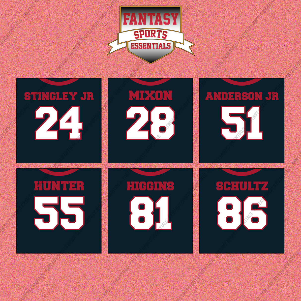 Houston Texans 2025 Home Jersey Wall Art Prints (Choose Your Player) Page 2