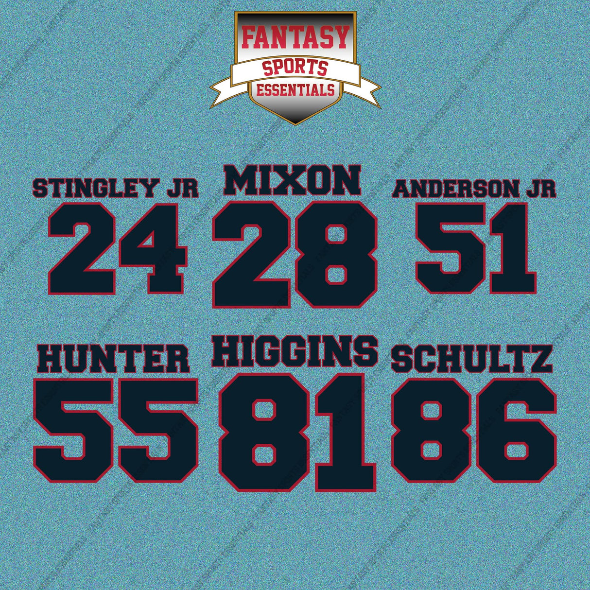 Houston Texans 2025 Name and Number Car Decals (Choose Your Player) Page 2