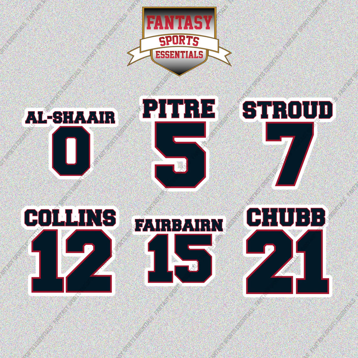 Houston Texans 2025 Name and Number Glossy Stickers (Choose Your Player) Page 1