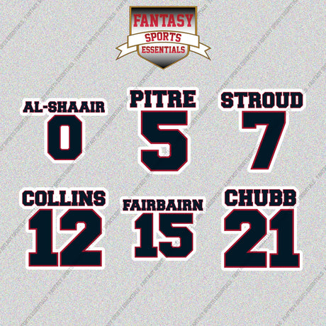 Houston Texans 2025 Name and Number Glossy Stickers (Choose Your Player) Page 1