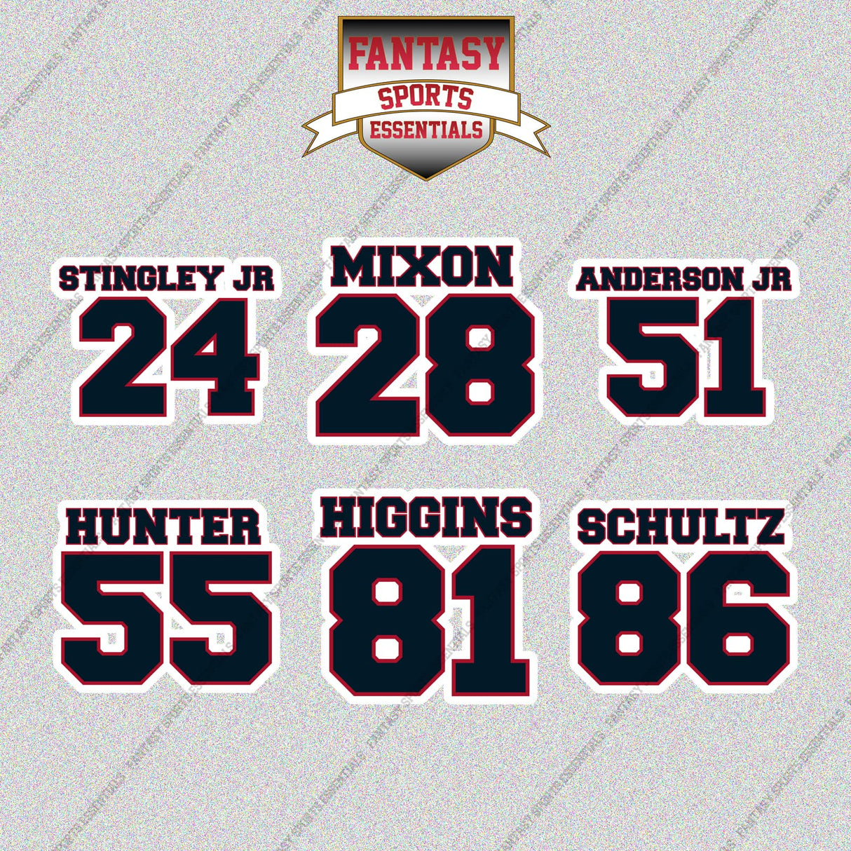 Houston Texans 2025 Name and Number Glossy Stickers (Choose Your Player) Page 2