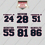 Houston Texans 2025 Name and Number Glossy Stickers (Choose Your Player) Page 2