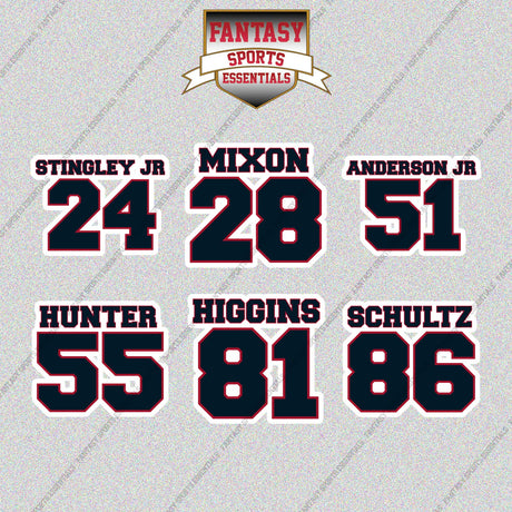 Houston Texans 2025 Name and Number Glossy Stickers (Choose Your Player) Page 2
