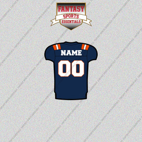 Illinois Fighting Illini Football Personalized Home Jersey Glossy Stickers