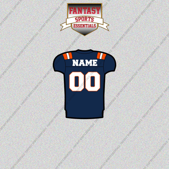 Illinois Fighting Illini Football Personalized Home Jersey Glossy Stickers