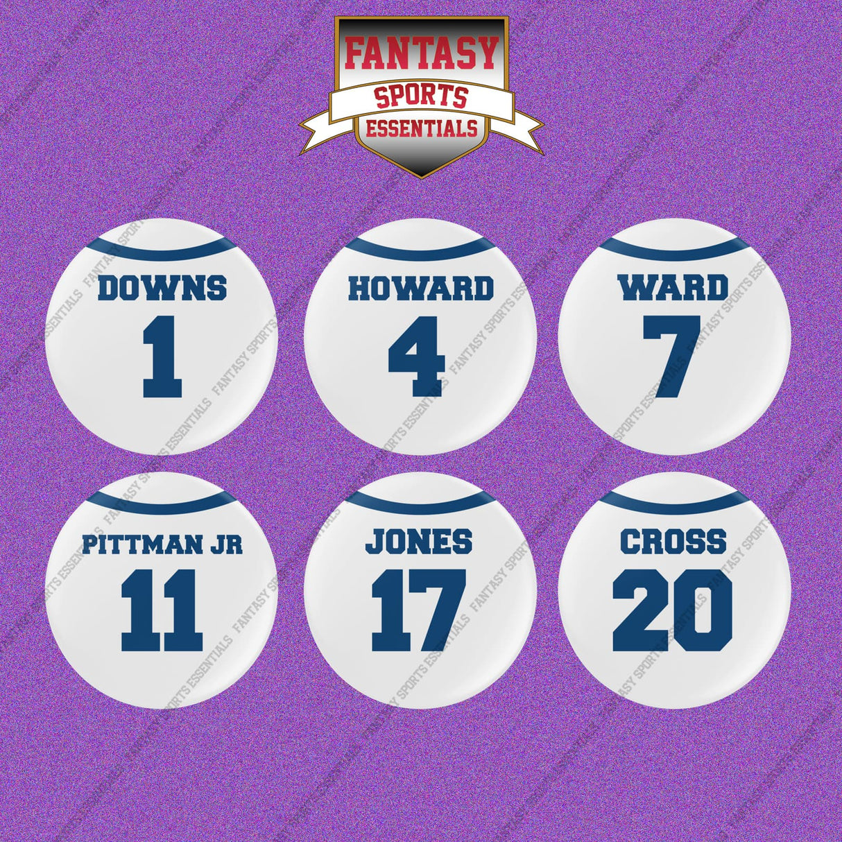 Indianapolis Colts 2025 Away Jersey Button Pins (Choose Your Player) Page 1