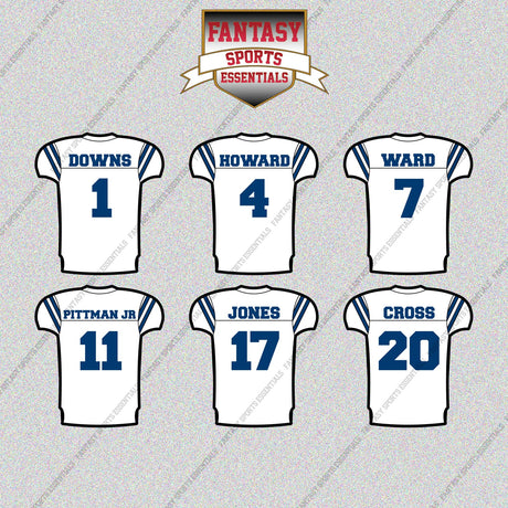Indianapolis Colts 2025 Away Jersey Glossy Stickers (Choose Your Player) Page 1