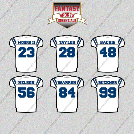 Indianapolis Colts 2025 Away Jersey Glossy Stickers (Choose Your Player) Page 2