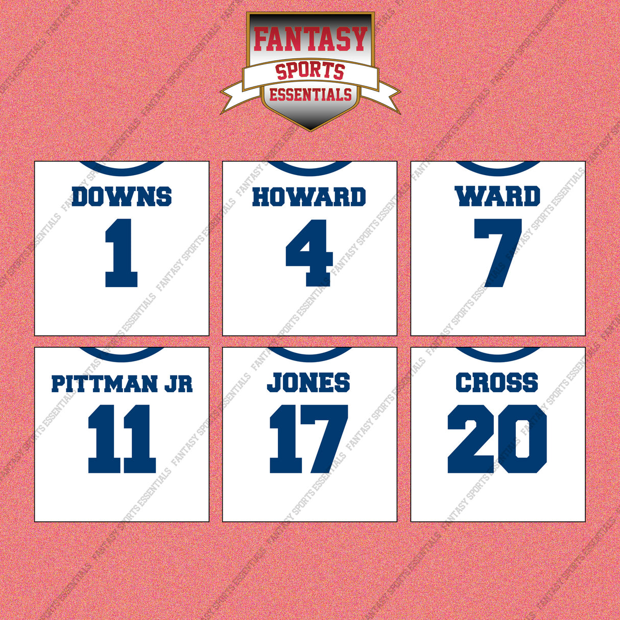 Indianapolis Colts 2025 Away Jersey Wall Art Prints (Choose Your Player) Page 1
