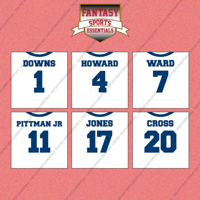 Indianapolis Colts 2025 Away Jersey Wall Art Prints (Choose Your Player) Page 1