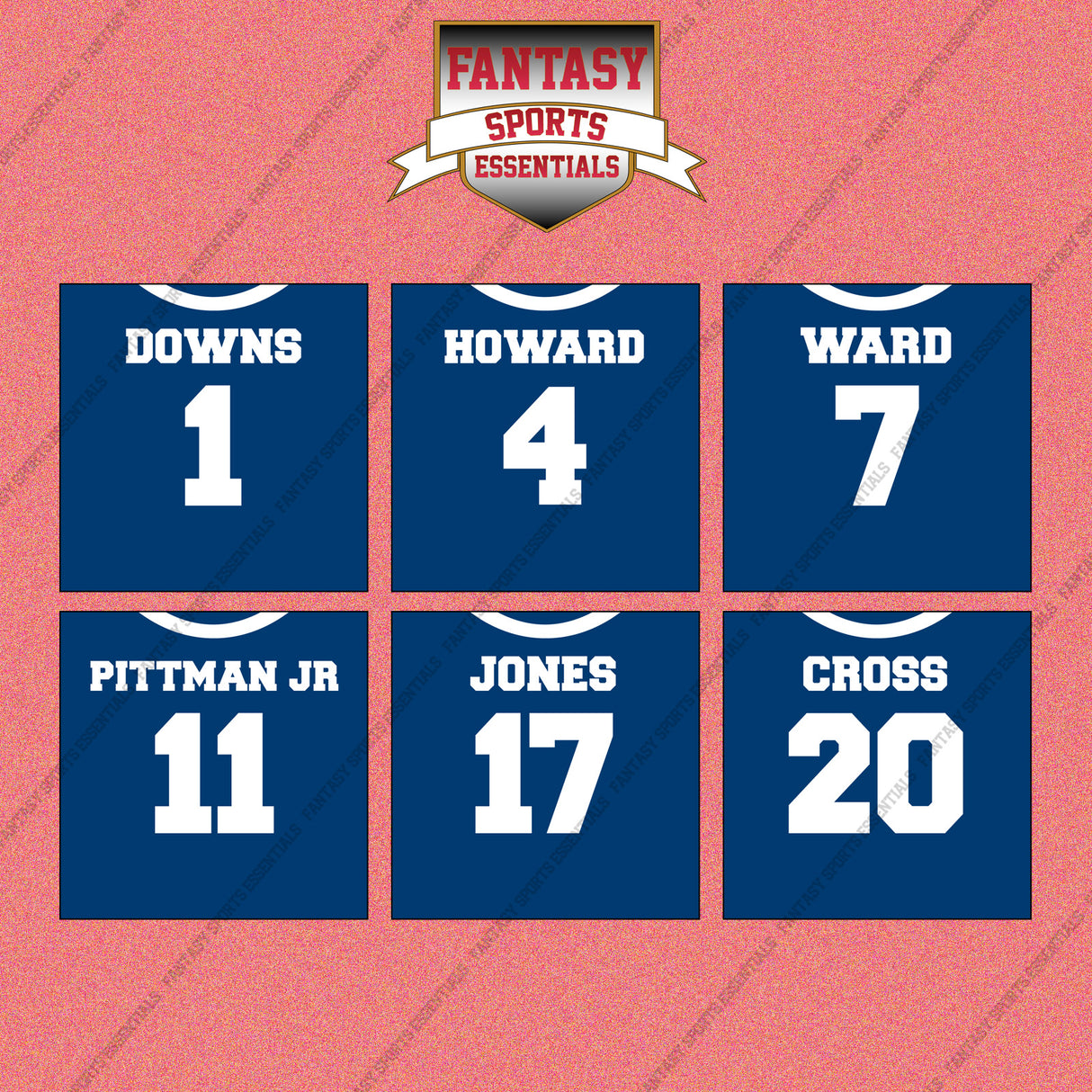 Indianapolis Colts 2025 Home Jersey Wall Art Prints (Choose Your Player) Page 1