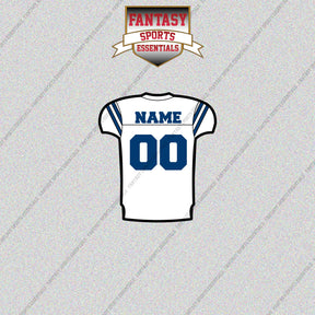 Indianapolis Colts Personalized Current Away Jersey Glossy Stickers