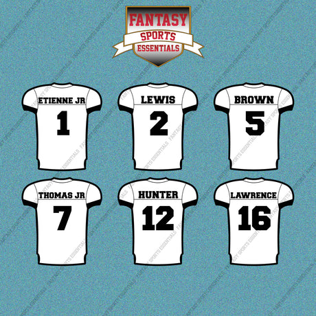 Jacksonville Jaguars 2025 Away Jersey Car Decals (Choose Your Player) Page 1
