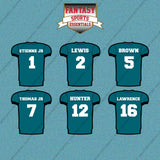 Jacksonville Jaguars 2025 Home Jersey Car Decals (Choose Your Player) Page 1