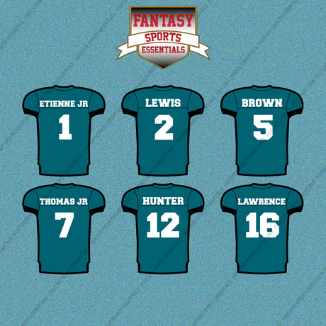 Jacksonville Jaguars 2025 Home Jersey Car Decals (Choose Your Player) Page 1