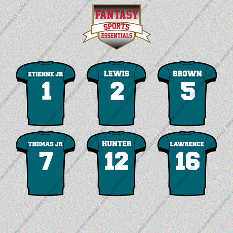 Jacksonville Jaguars 2025 Home Jersey Glossy Stickers (Choose Your Player) Page 1
