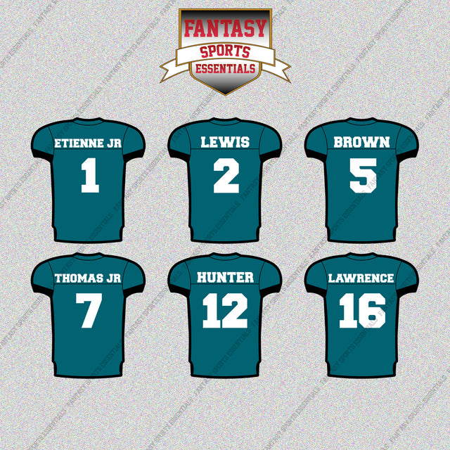 Jacksonville Jaguars 2025 Home Jersey Glossy Stickers (Choose Your Player) Page 1