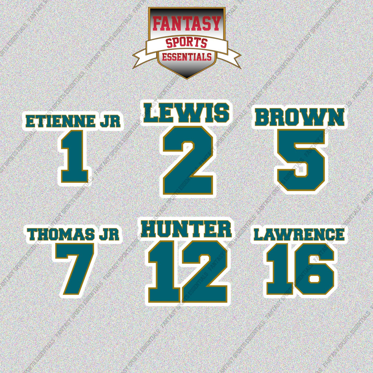Jacksonville Jaguars 2025 Name and Number Glossy Stickers (Choose Your Player) Page 1