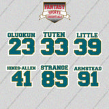 Jacksonville Jaguars 2025 Name and Number Glossy Stickers (Choose Your Player) Page 2