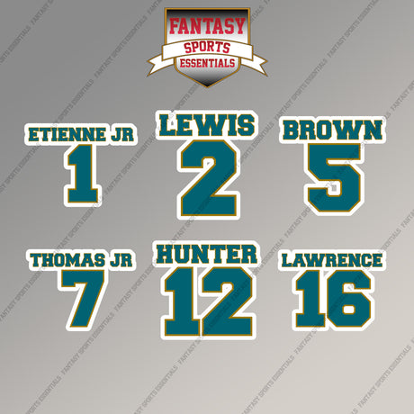 Jacksonville Jaguars 2025 Name and Number Magnets (Choose Your Player) Page 1