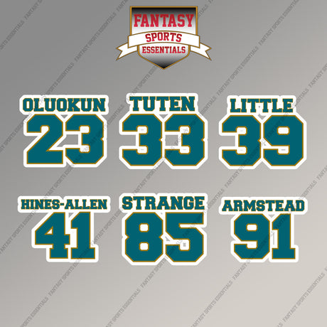 Jacksonville Jaguars 2025 Name and Number Magnets (Choose Your Player) Page 2