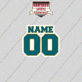 Jacksonville Jaguars Personalized Current Name and Number Glossy Stickers