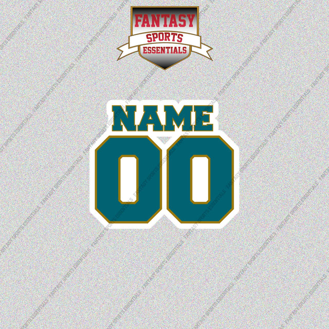 Jacksonville Jaguars Personalized Current Name and Number Glossy Stickers
