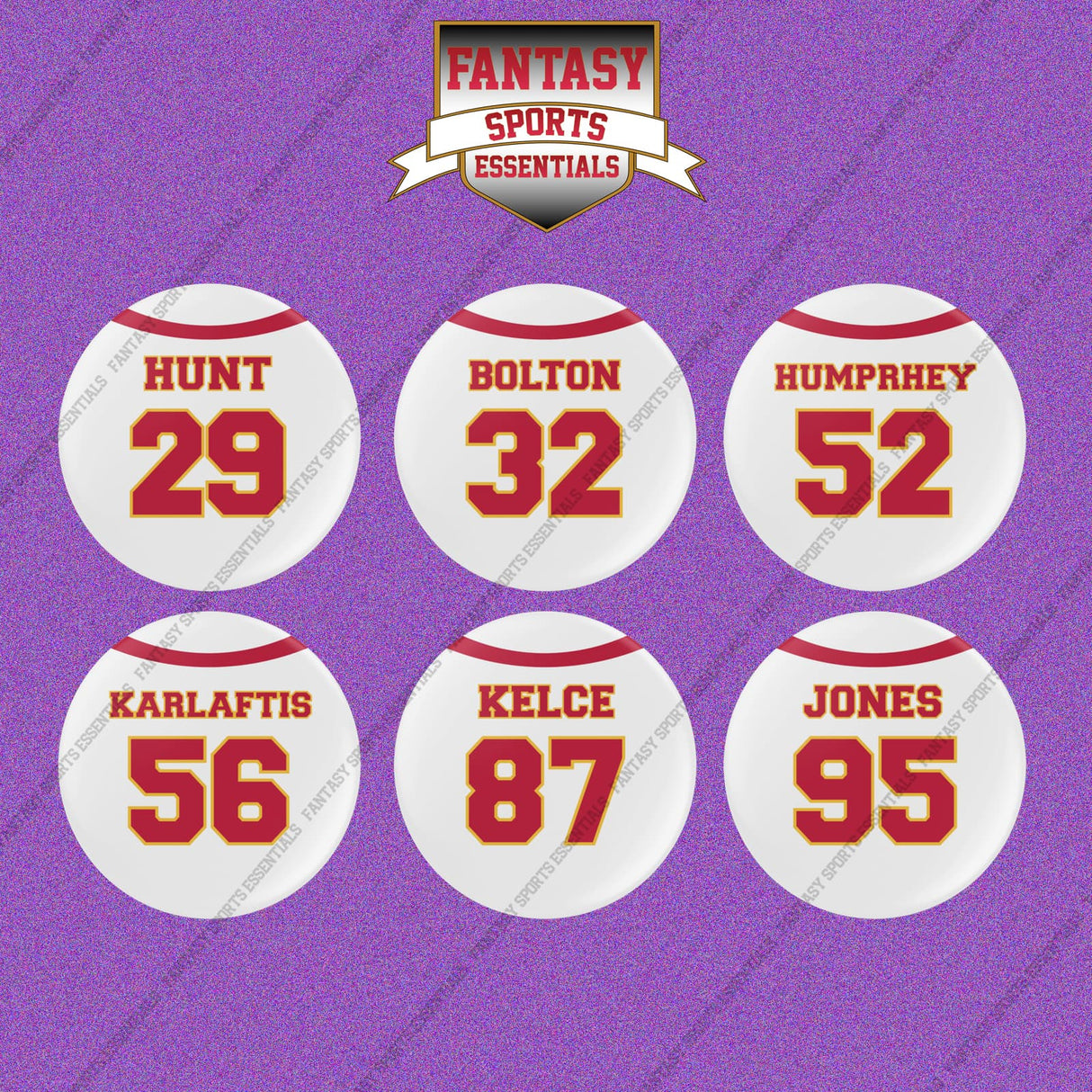 Kansas City Chiefs 2025 Away Jersey Button Pins (Choose Your Player) Page 2