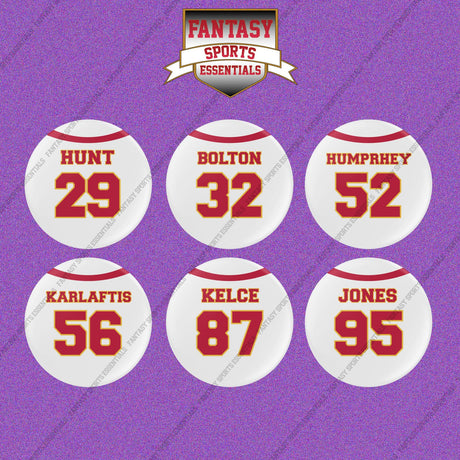 Kansas City Chiefs 2025 Away Jersey Button Pins (Choose Your Player) Page 2
