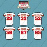 Kansas City Chiefs 2025 Away Jersey Car Decals (Choose Your Player) Page 2